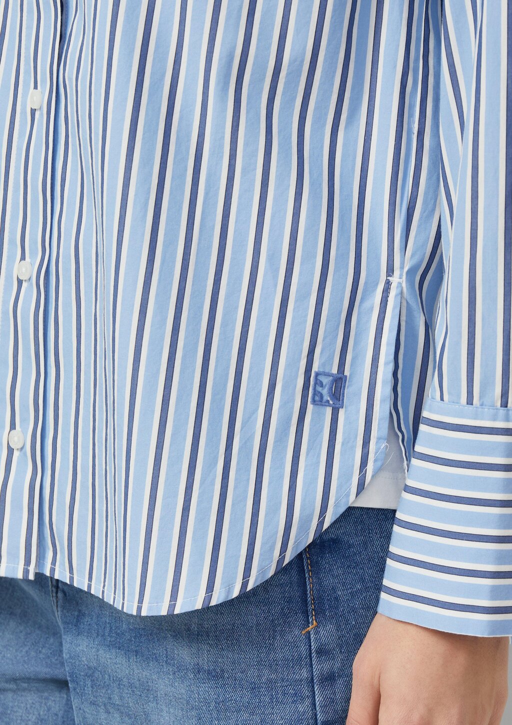 Gestreifte Popeline-Bluse im Relaxed Fit mit Hemdkragen