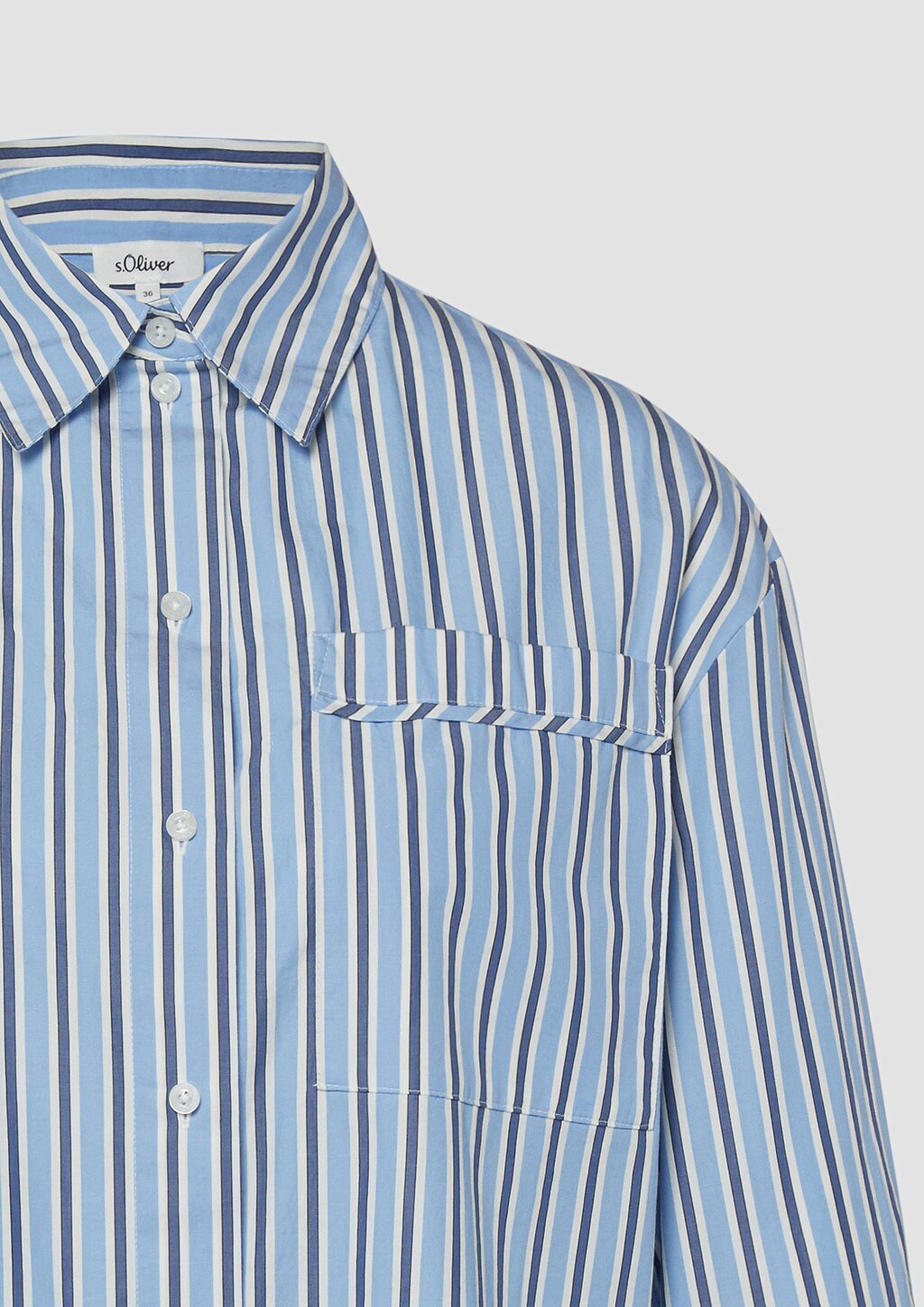 Gestreifte Popeline-Bluse im Relaxed Fit mit Hemdkragen