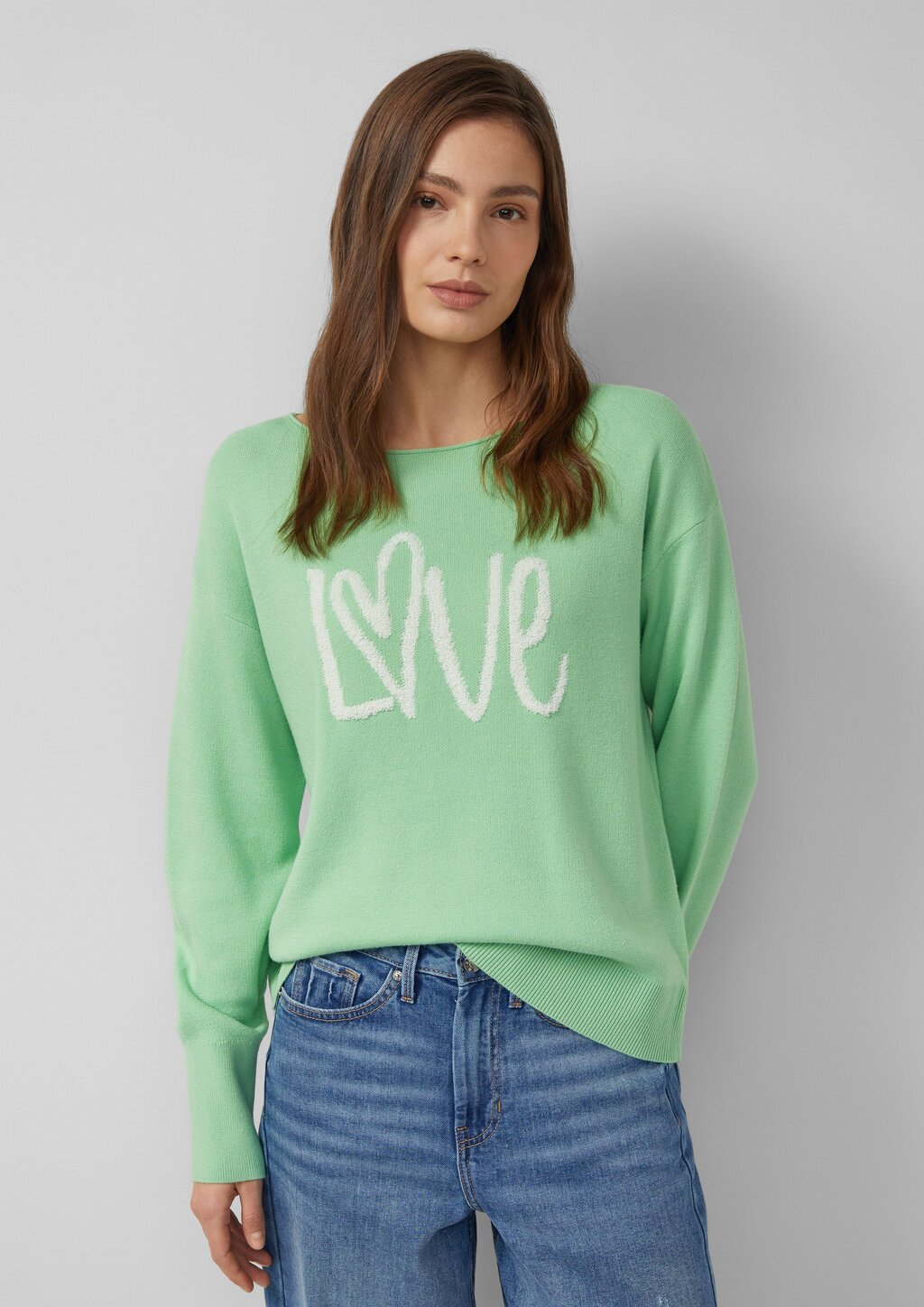 Strickpullover mit Love-Schriftzug