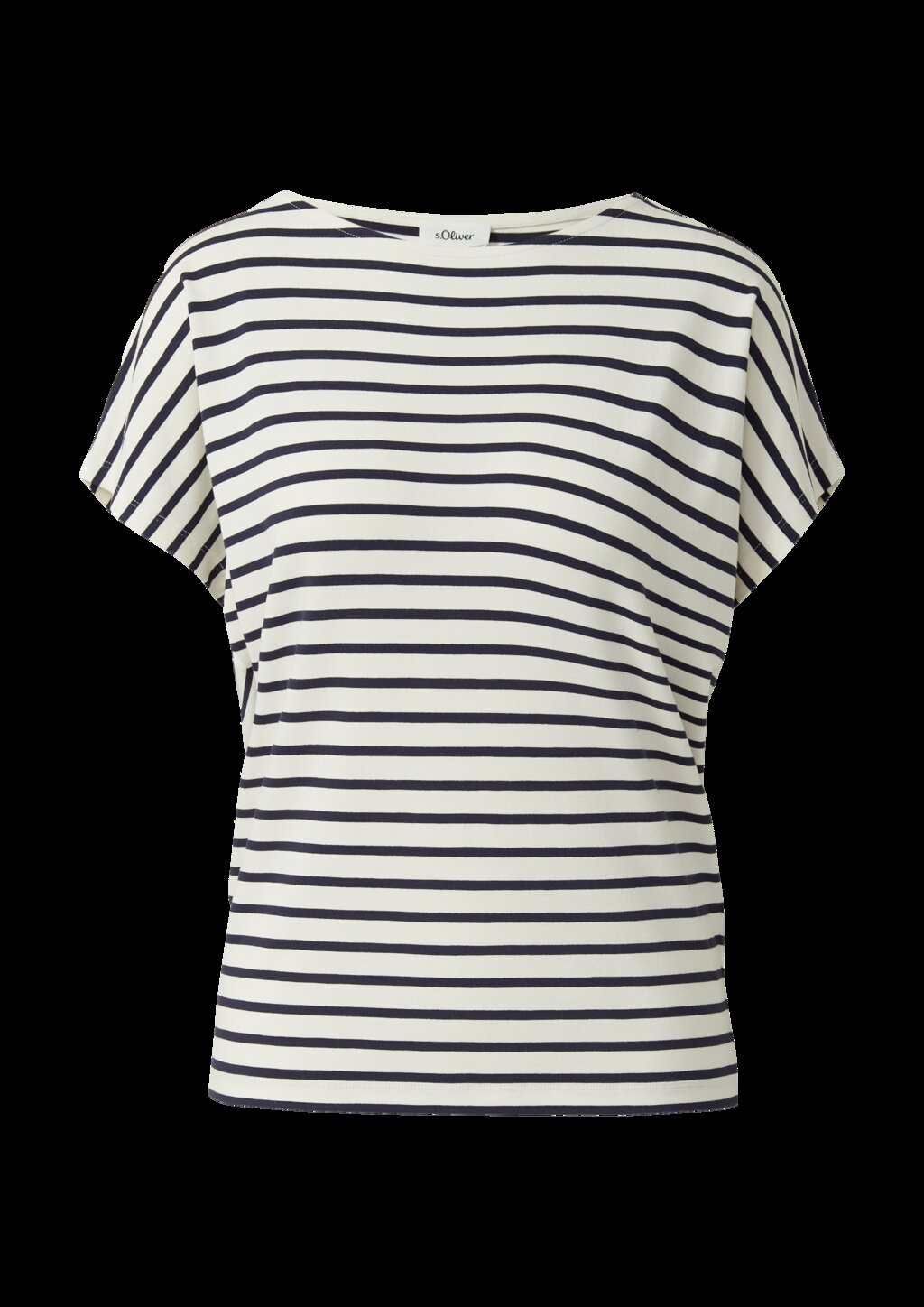 Fließendes Jersey-Shirt mit überschnittenen Schultern