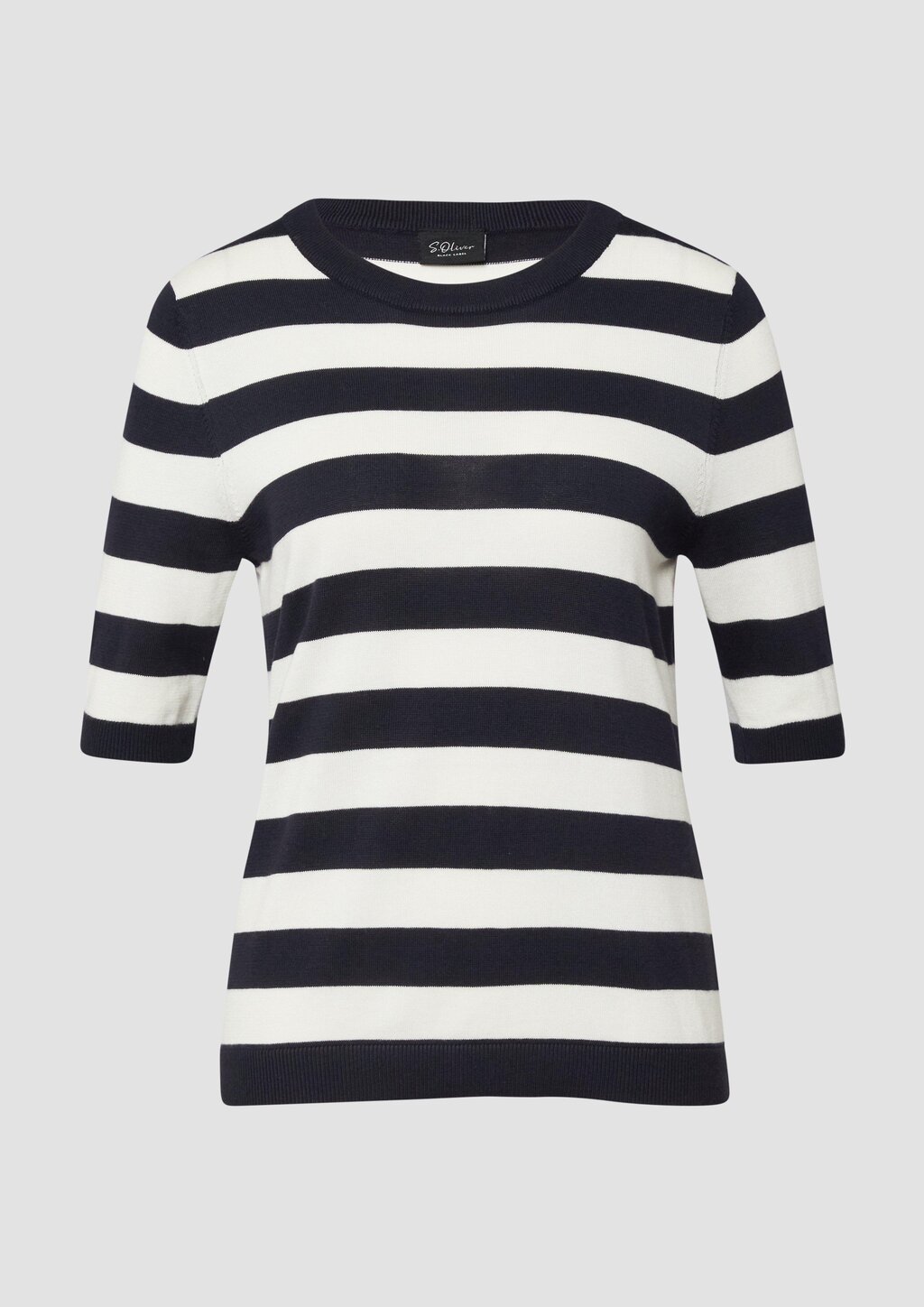 Gestreifter Feinstrickpullover