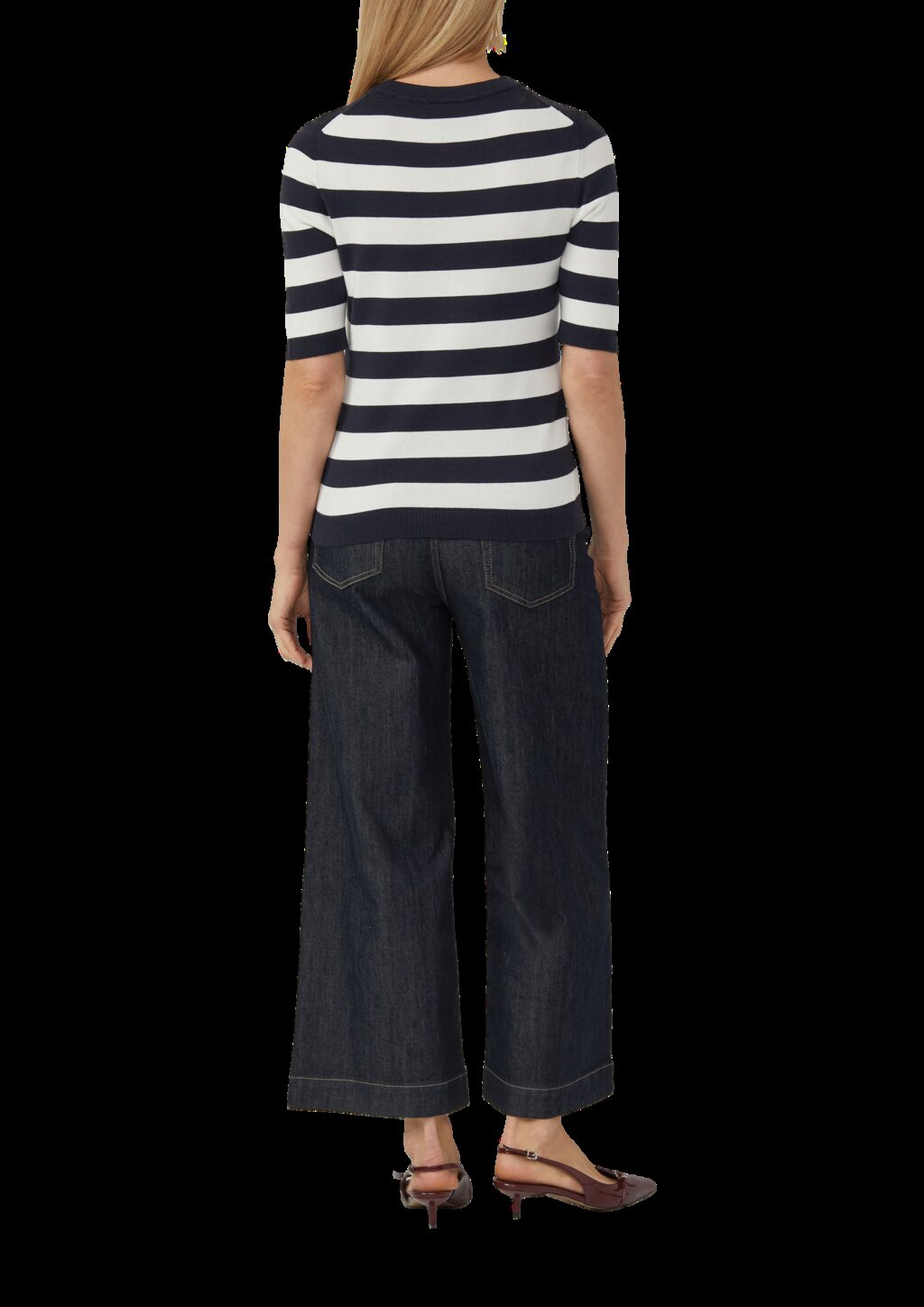 Gestreifter Feinstrickpullover