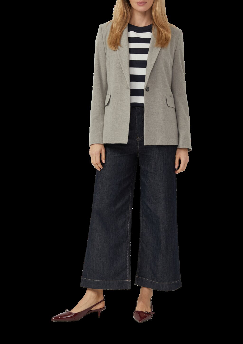 Gestreifter Feinstrickpullover