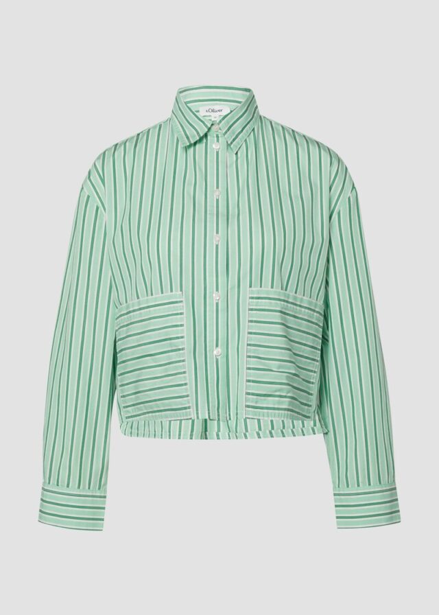 Verkürzte Popeline-Bluse im Relaxed Fit