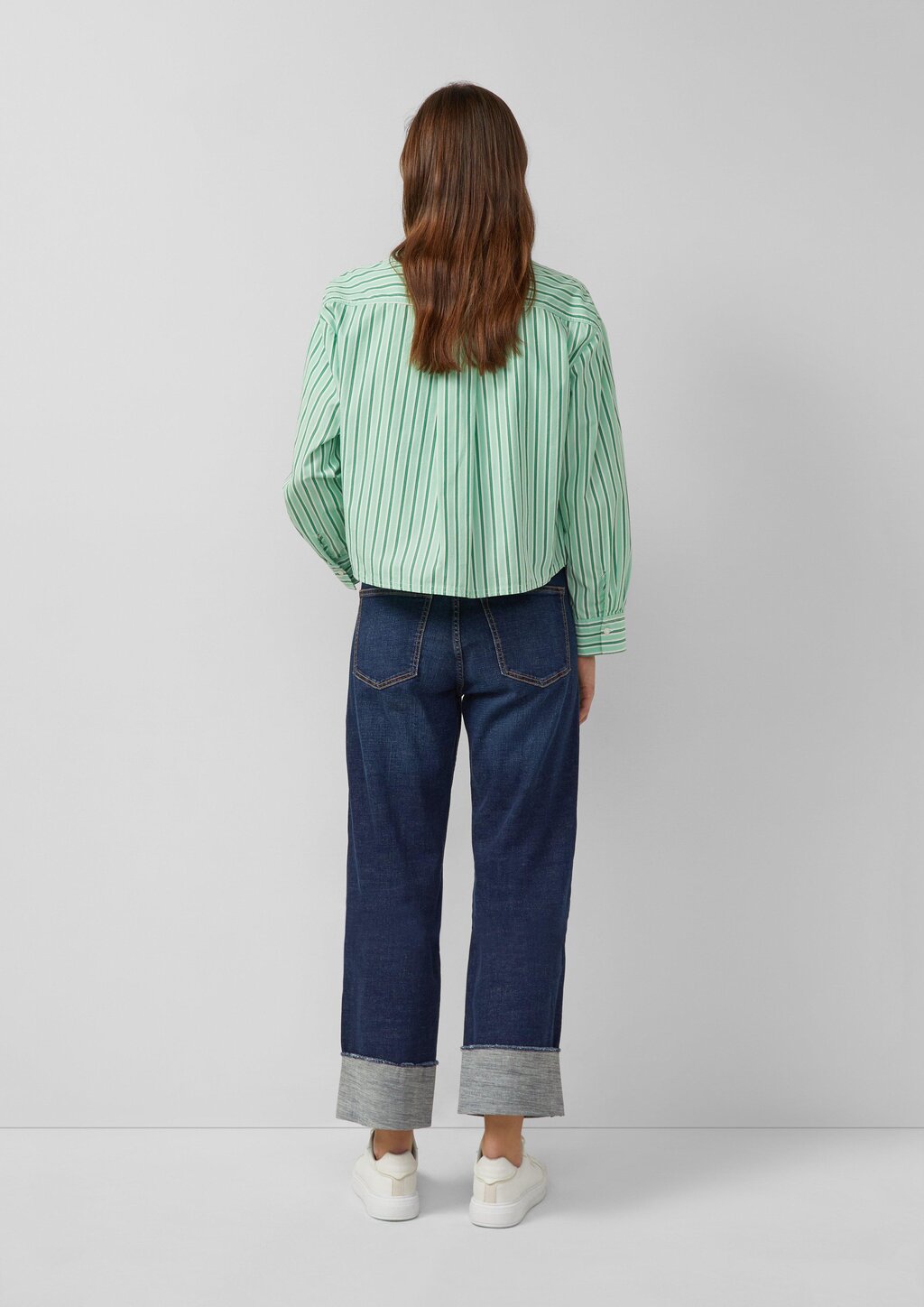 Verkürzte Popeline-Bluse im Relaxed Fit