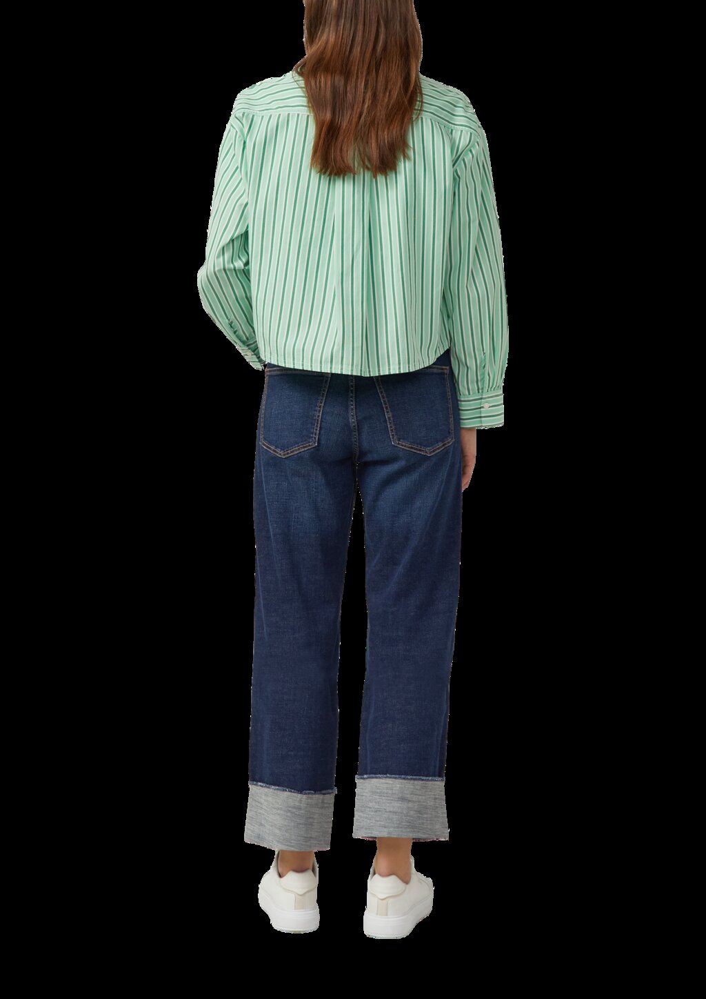 Verkürzte Popeline-Bluse im Relaxed Fit