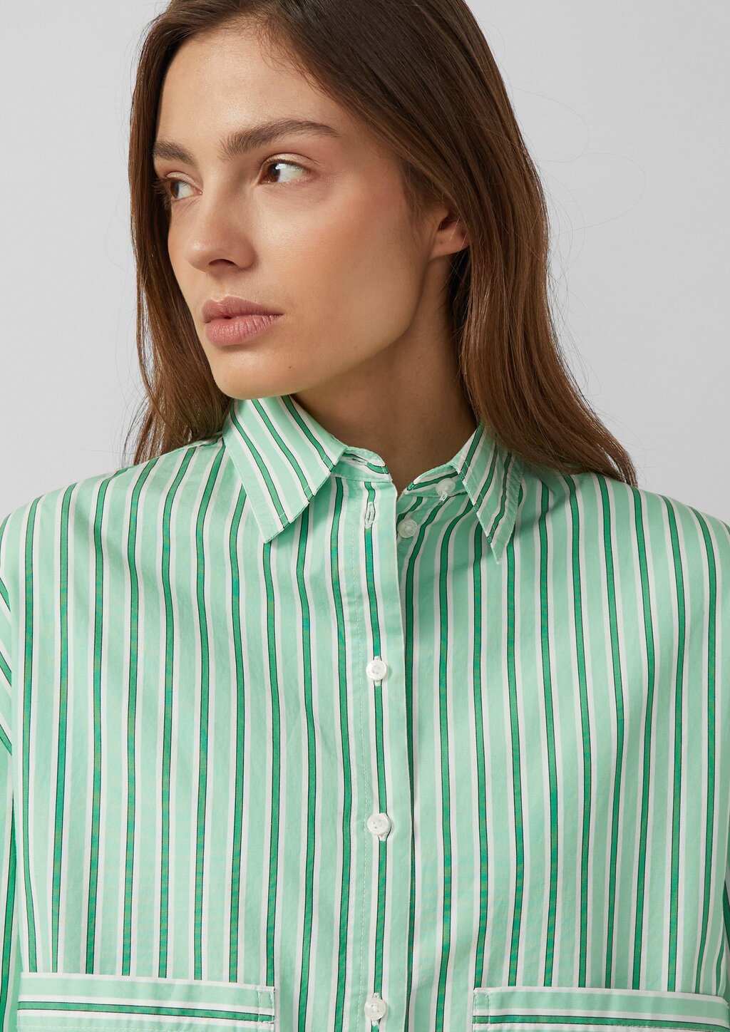 Verkürzte Popeline-Bluse im Relaxed Fit