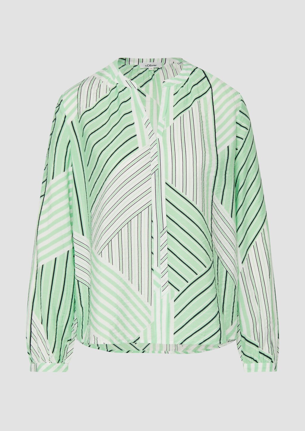 Viskosebluse mit Raffung und All-over-Print