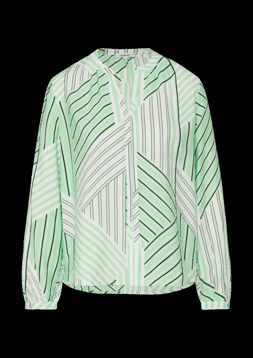 Viskosebluse mit Raffung und All-over-Print