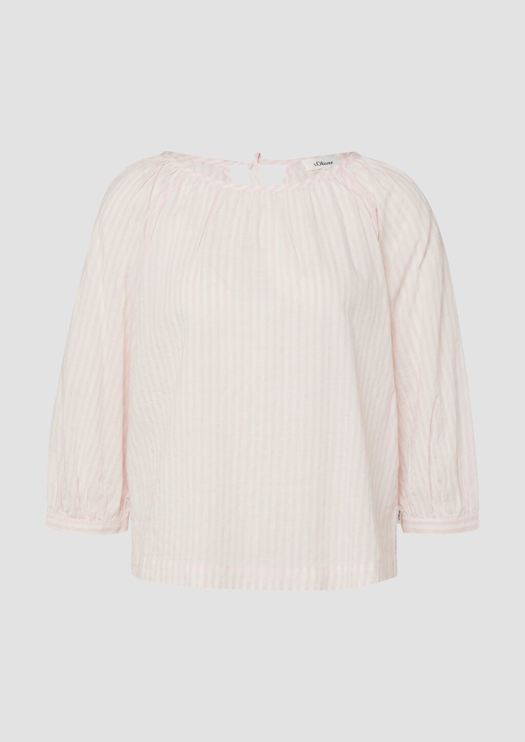 Bluse aus Baumwoll-Viskosemix mit Raffung