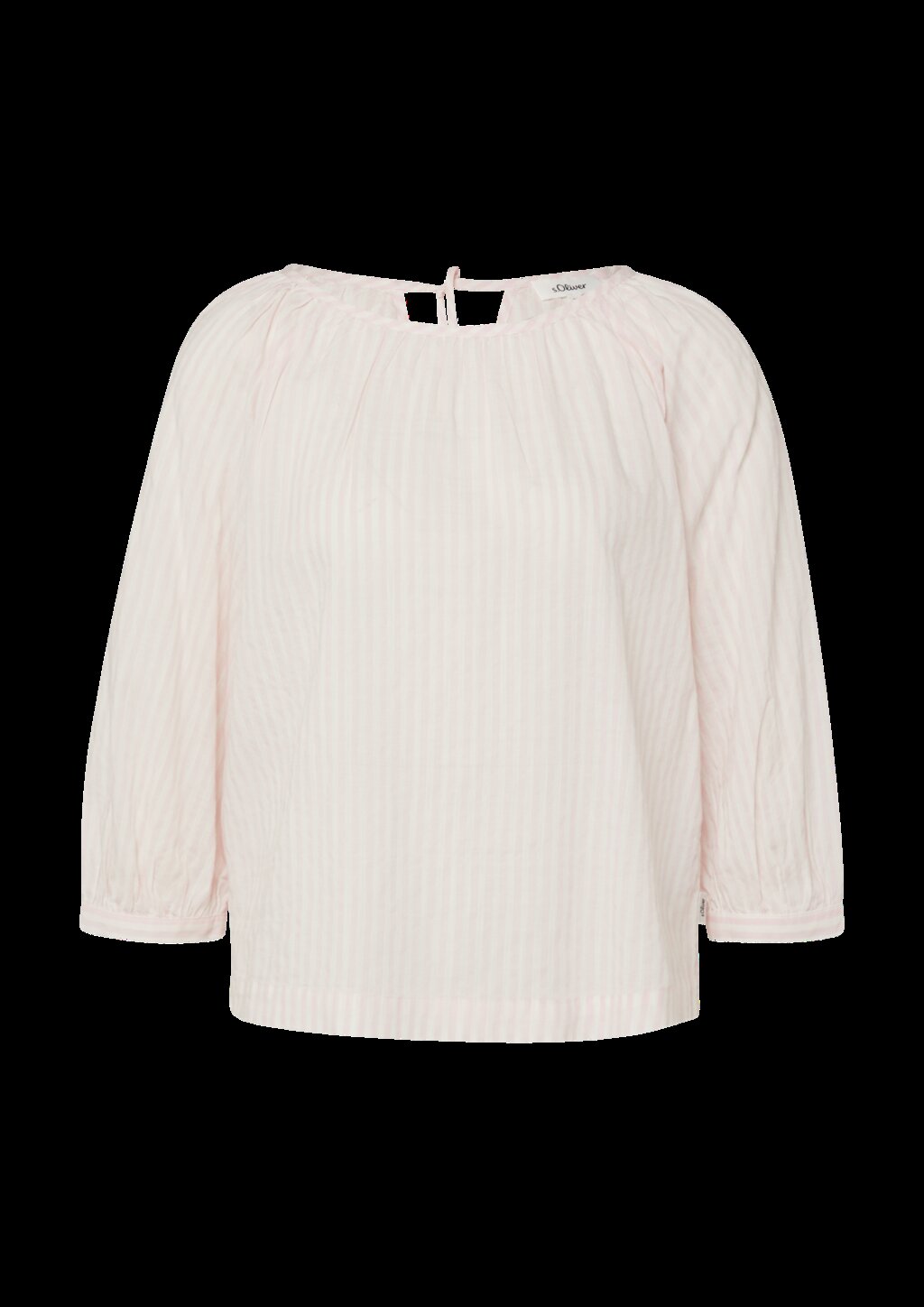 Bluse aus Baumwoll-Viskosemix mit Raffung