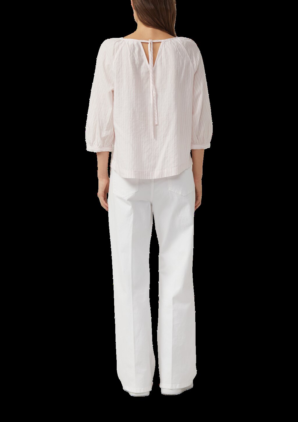 Bluse aus Baumwoll-Viskosemix mit Raffung