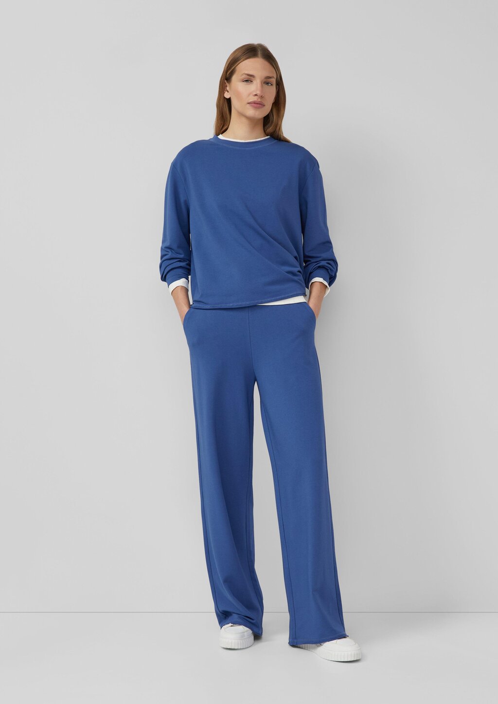 Jersey-Hose mit Wide Leg und elastischem Bund