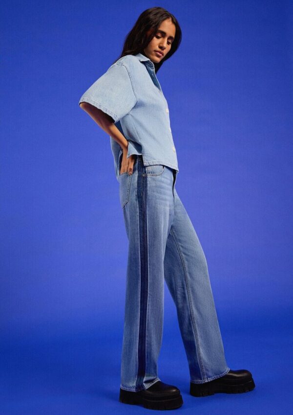 Jeans Beth Boyfriend / Relaxed Fit / Mid Rise / Straight Leg / mit Kontraststreifen