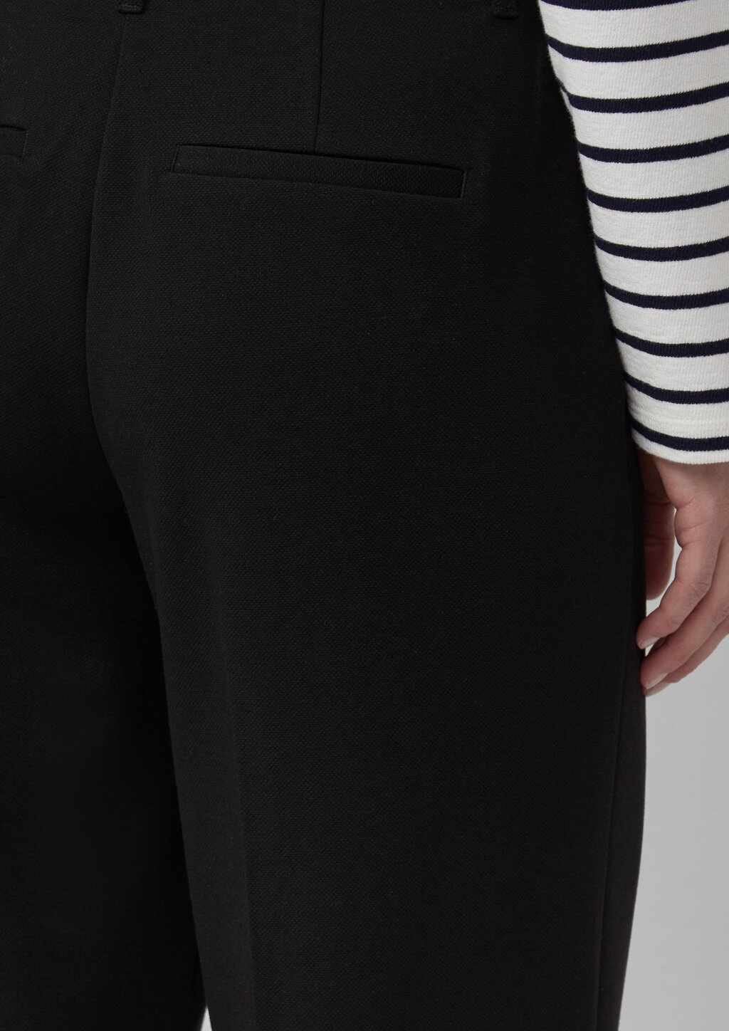 Strukturierte Wide-Leg-Hose mit hohem Bund