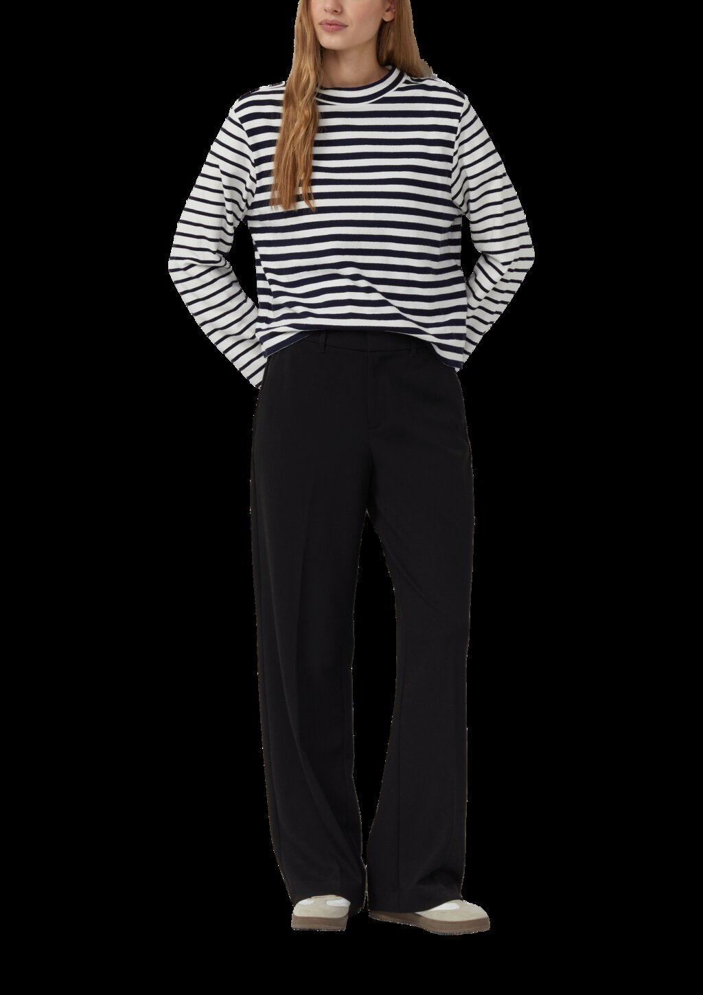 Strukturierte Wide-Leg-Hose mit hohem Bund