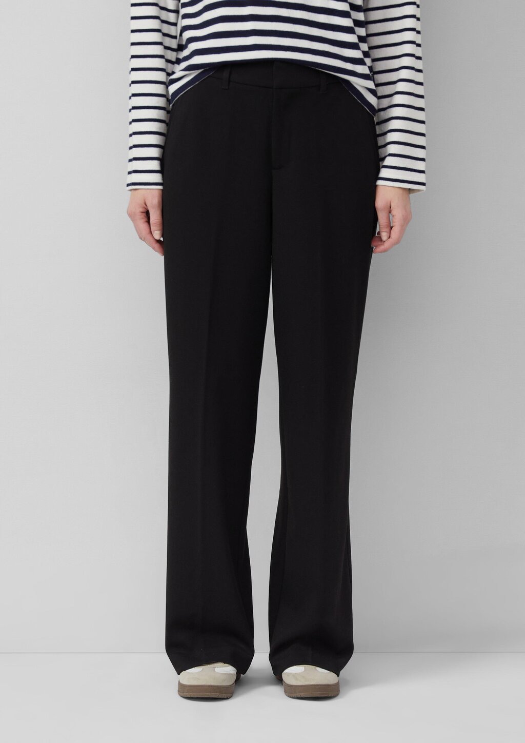 Strukturierte Wide-Leg-Hose mit hohem Bund