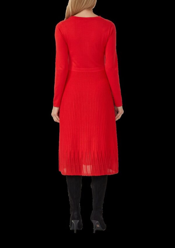 Midikleid mit U-Boot-Ausschnitt und Plissee-Strick