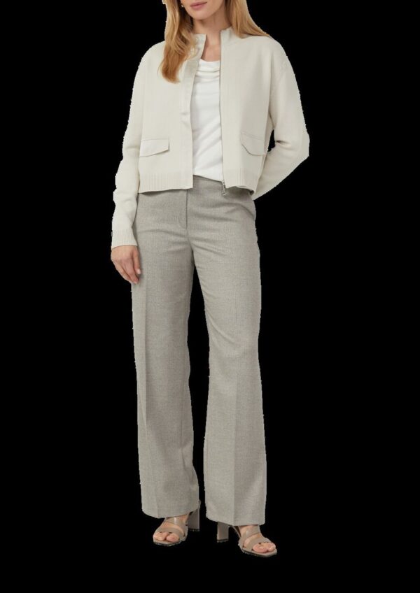 Strick-Blouson aus Viskosemix mit Stehkragen und Ziertasche