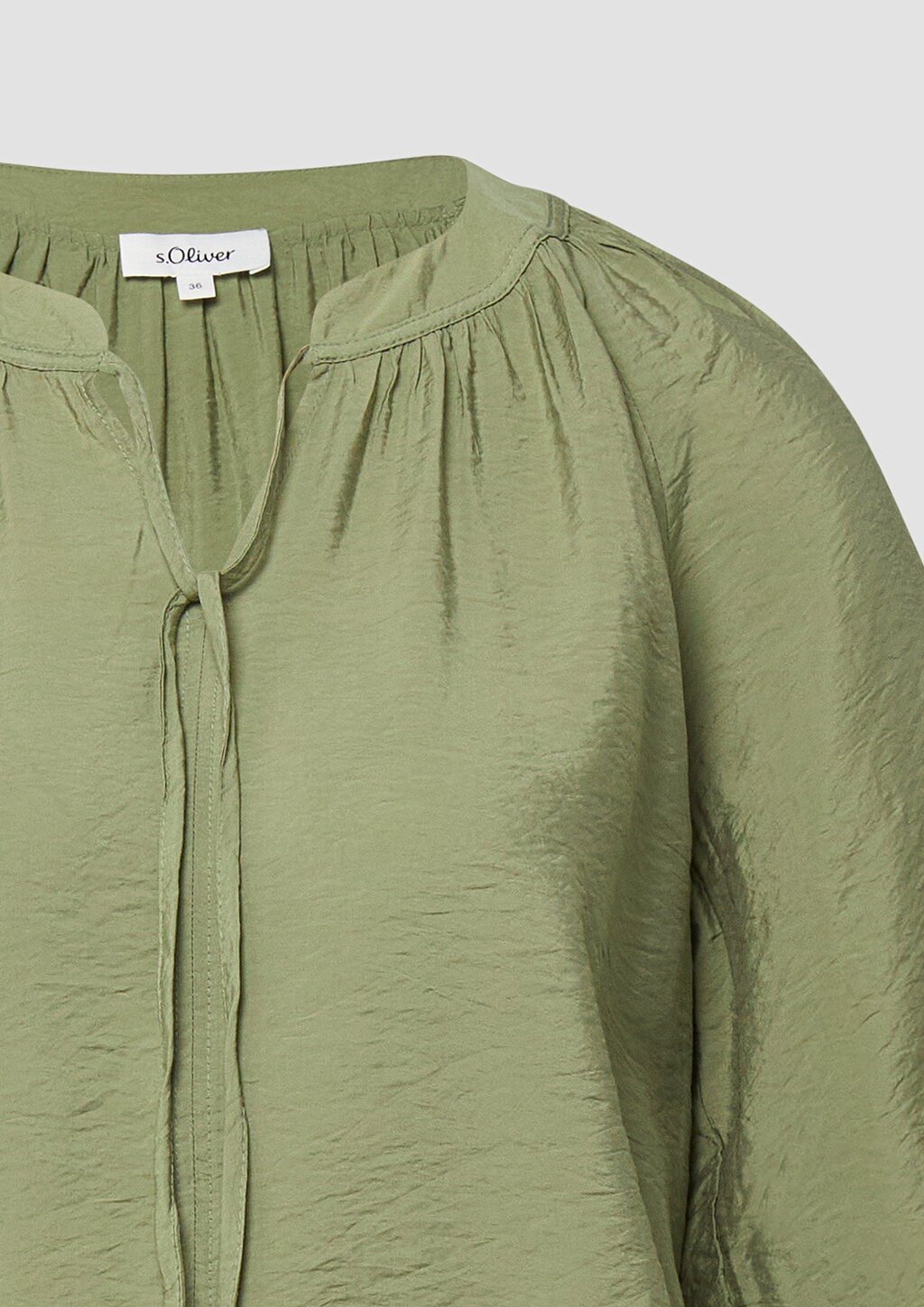 Strukturierte Viskosemix-Bluse im O-Shape