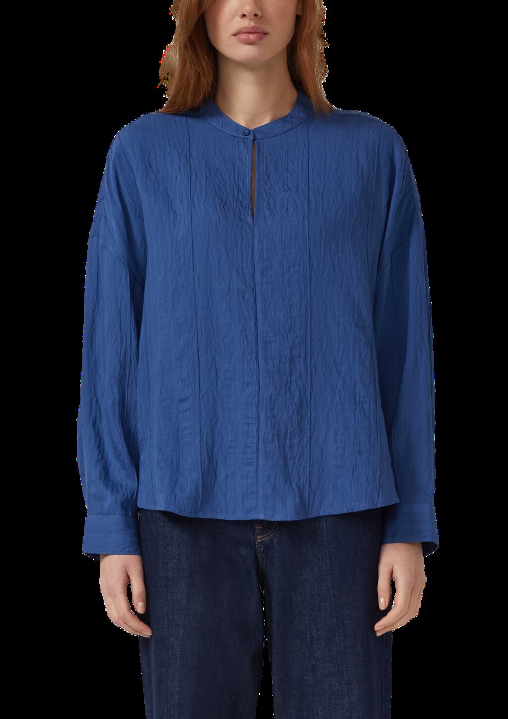 Strukturierte Viskosemix-Bluse im Relaxed Fit