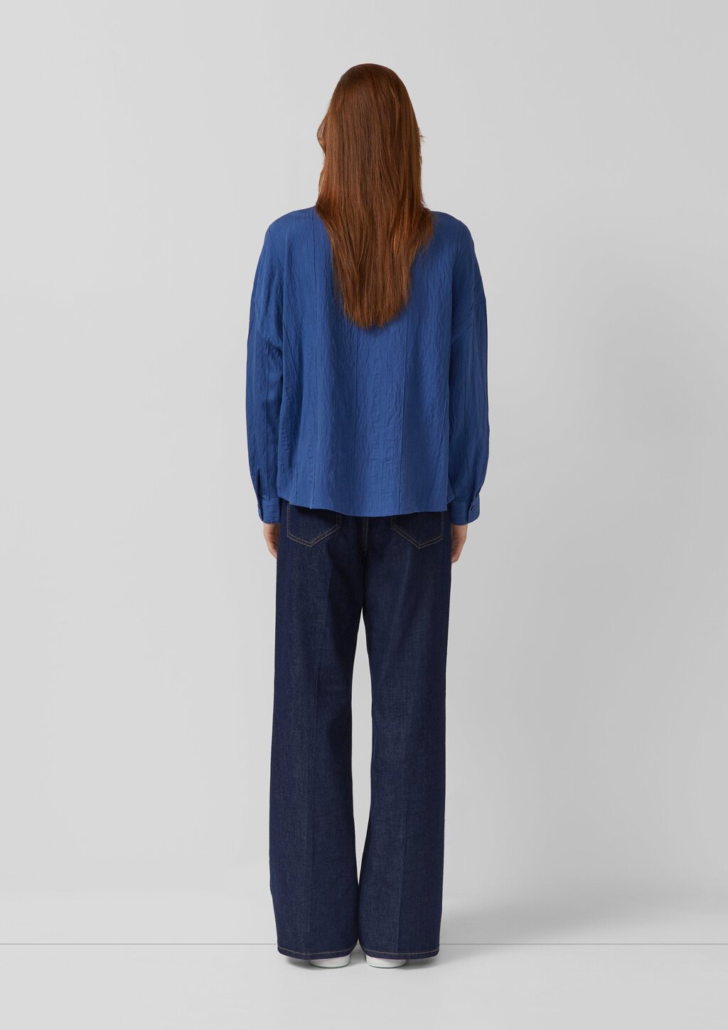 Strukturierte Viskosemix-Bluse im Relaxed Fit