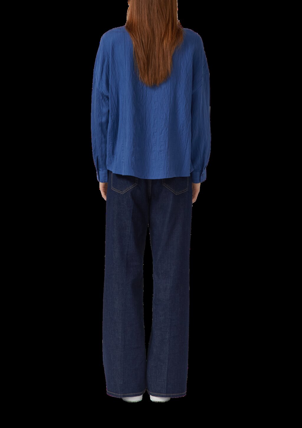 Strukturierte Viskosemix-Bluse im Relaxed Fit