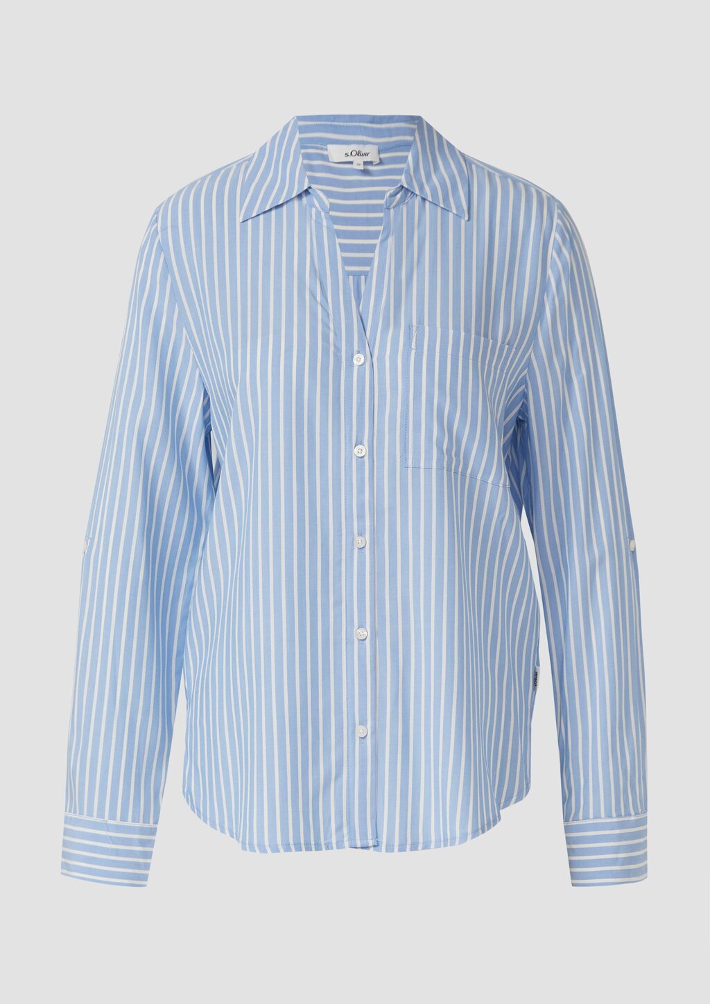 Fließende Viskose-Bluse mit Turn-up