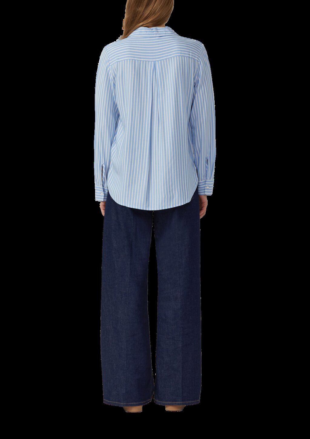 Fließende Viskose-Bluse mit Turn-up