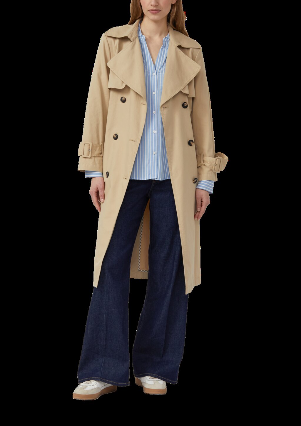 Fließende Viskose-Bluse mit Turn-up