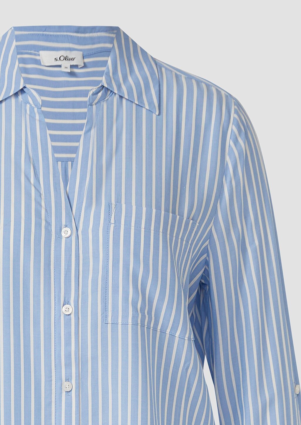 Fließende Viskose-Bluse mit Turn-up