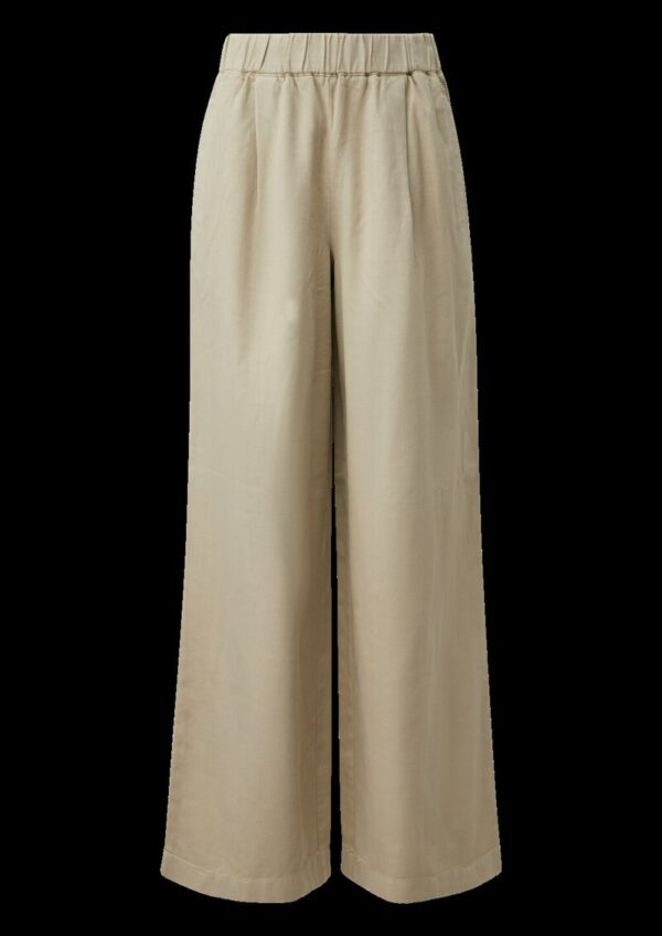 Twill-Hose mit Wide Leg und Bundfalte