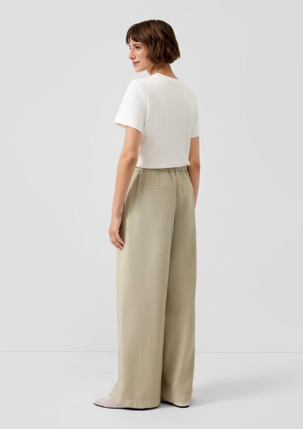 Twill-Hose mit Wide Leg und Bundfalte