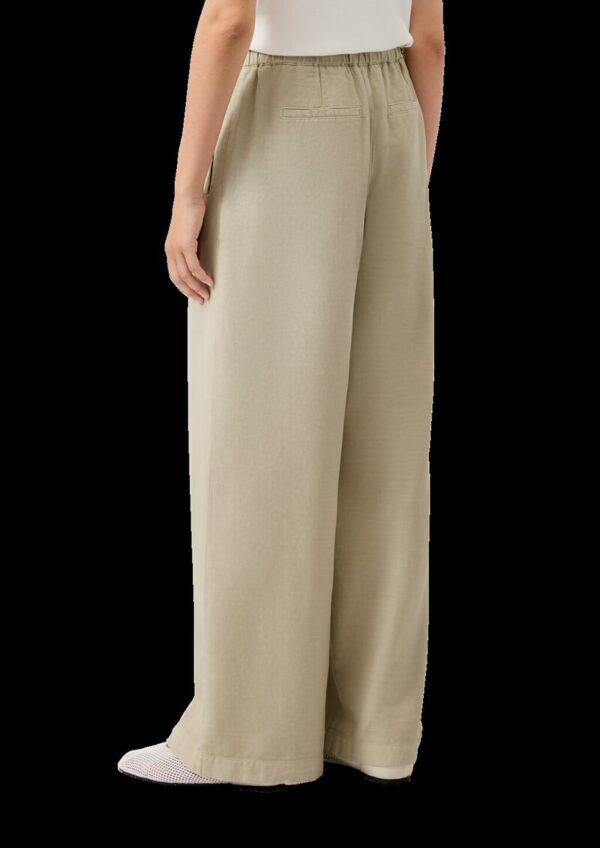 Twill-Hose mit Wide Leg und Bundfalte