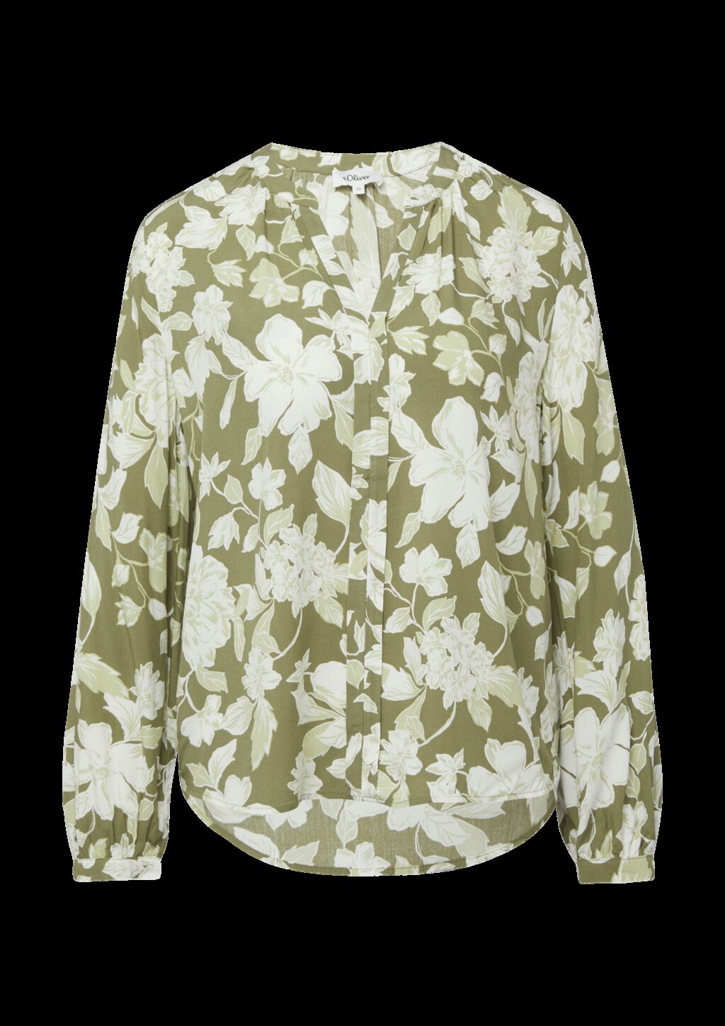 Fließende Viskose-Bluse mit All-over-Print