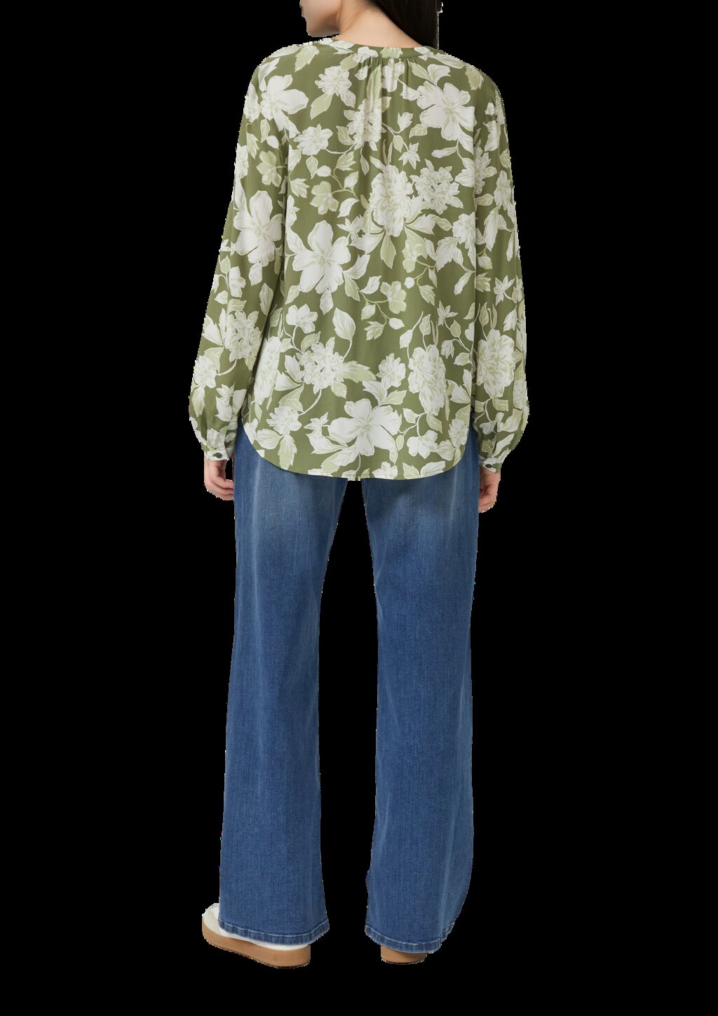 Fließende Viskose-Bluse mit All-over-Print