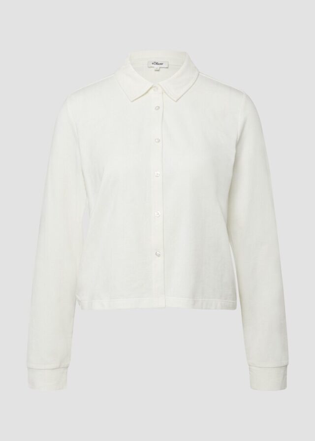 Verkürzte Jerseybluse mit Elastikbund hinten