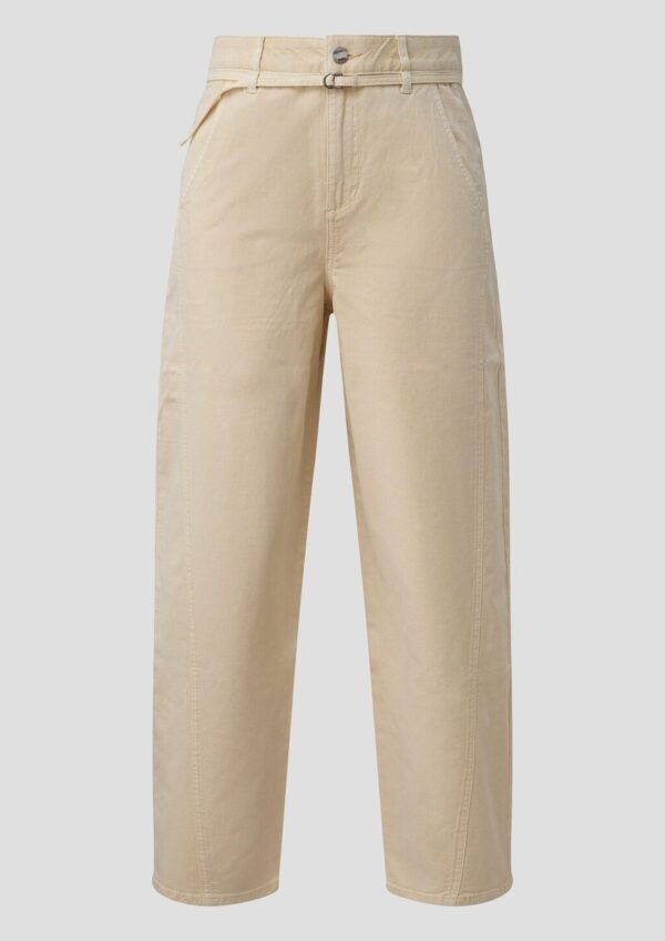 Cropped Barrel Leg Hose aus Interlockjersey