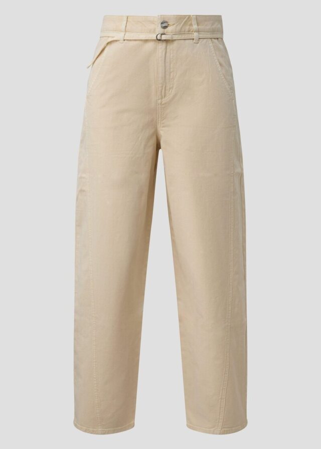 Cropped Barrel Leg Hose aus Interlockjersey