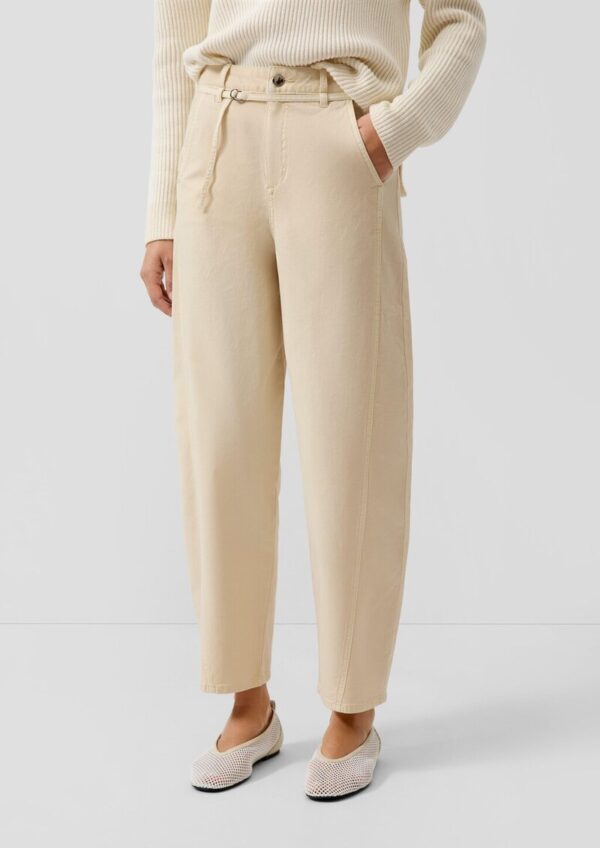 Cropped Barrel Leg Hose aus Interlockjersey