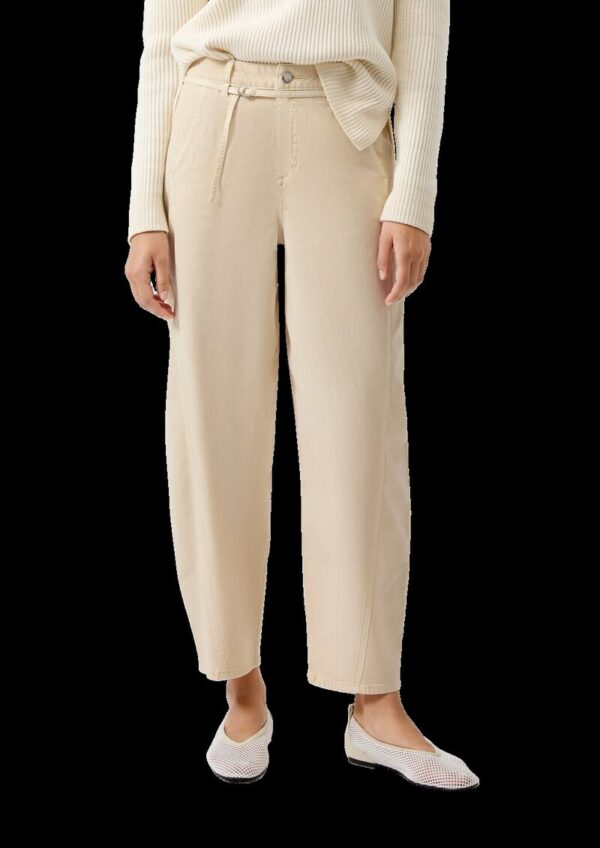 Cropped Barrel Leg Hose aus Interlockjersey