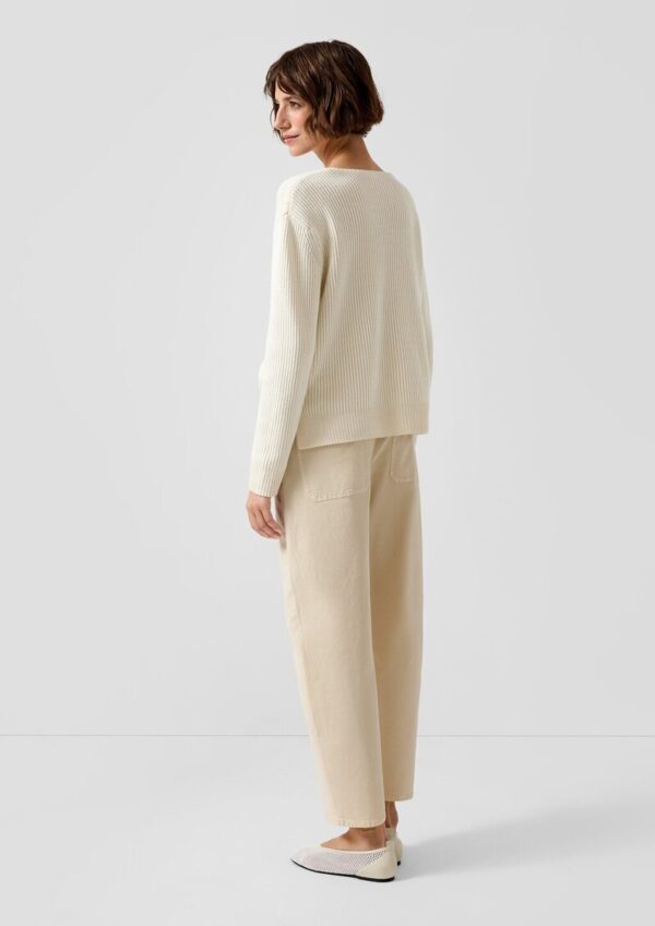 Cropped Barrel Leg Hose aus Interlockjersey