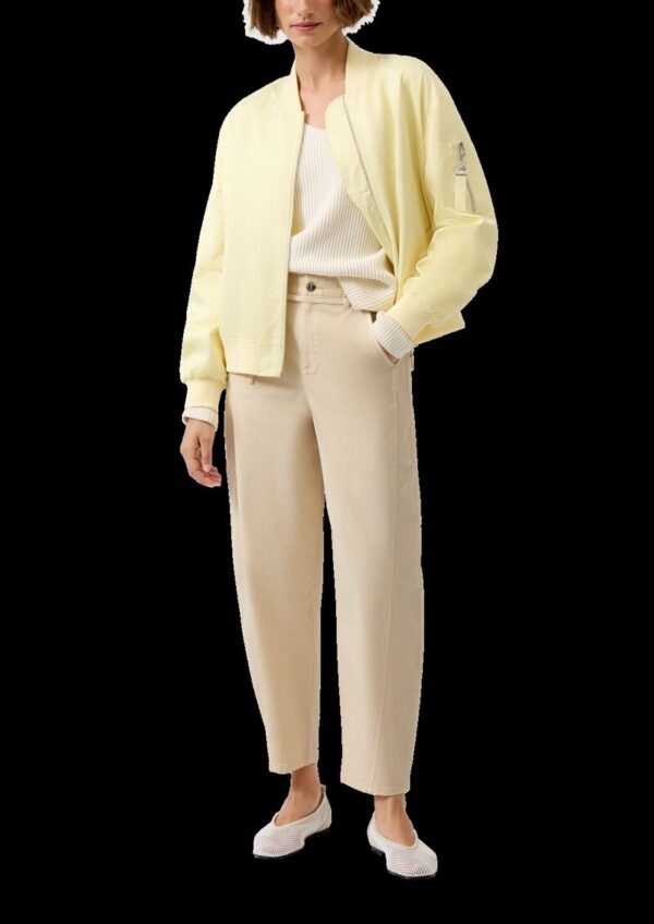 Cropped Barrel Leg Hose aus Interlockjersey