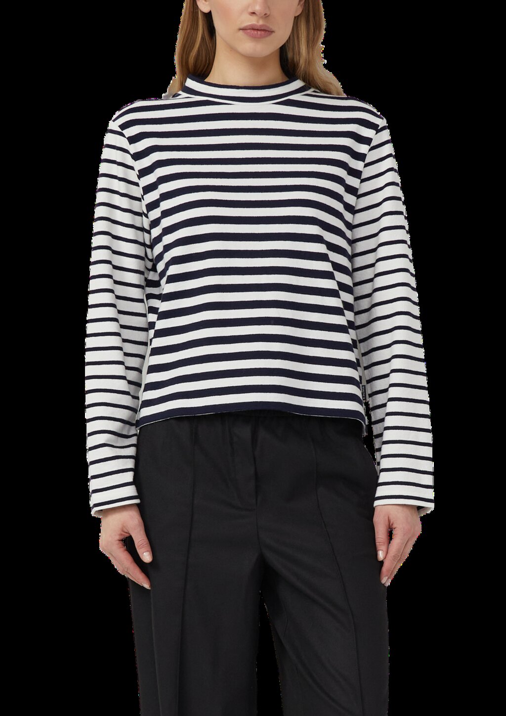 Gestreiftes Jersey-Sweatshirt mit Rundhalsausschnitt