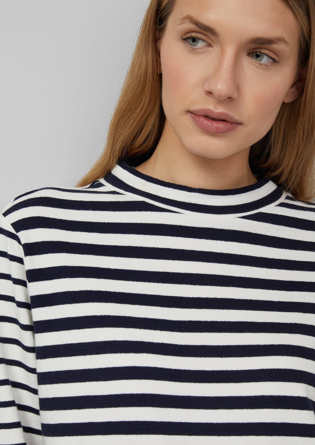 Gestreiftes Jersey-Sweatshirt mit Rundhalsausschnitt