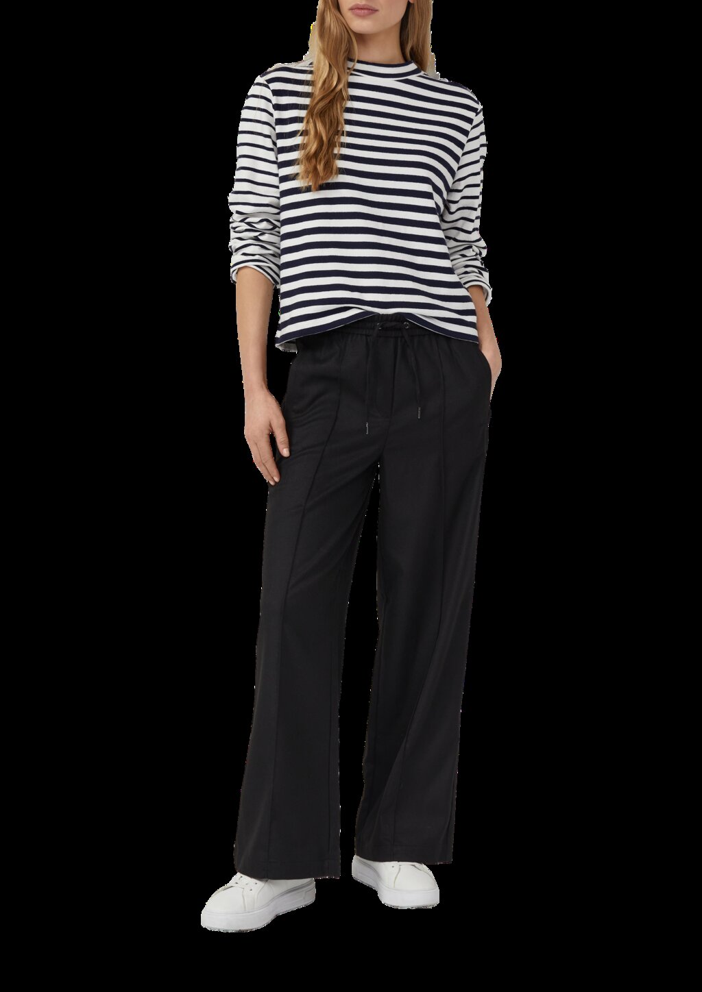 Gestreiftes Jersey-Sweatshirt mit Rundhalsausschnitt