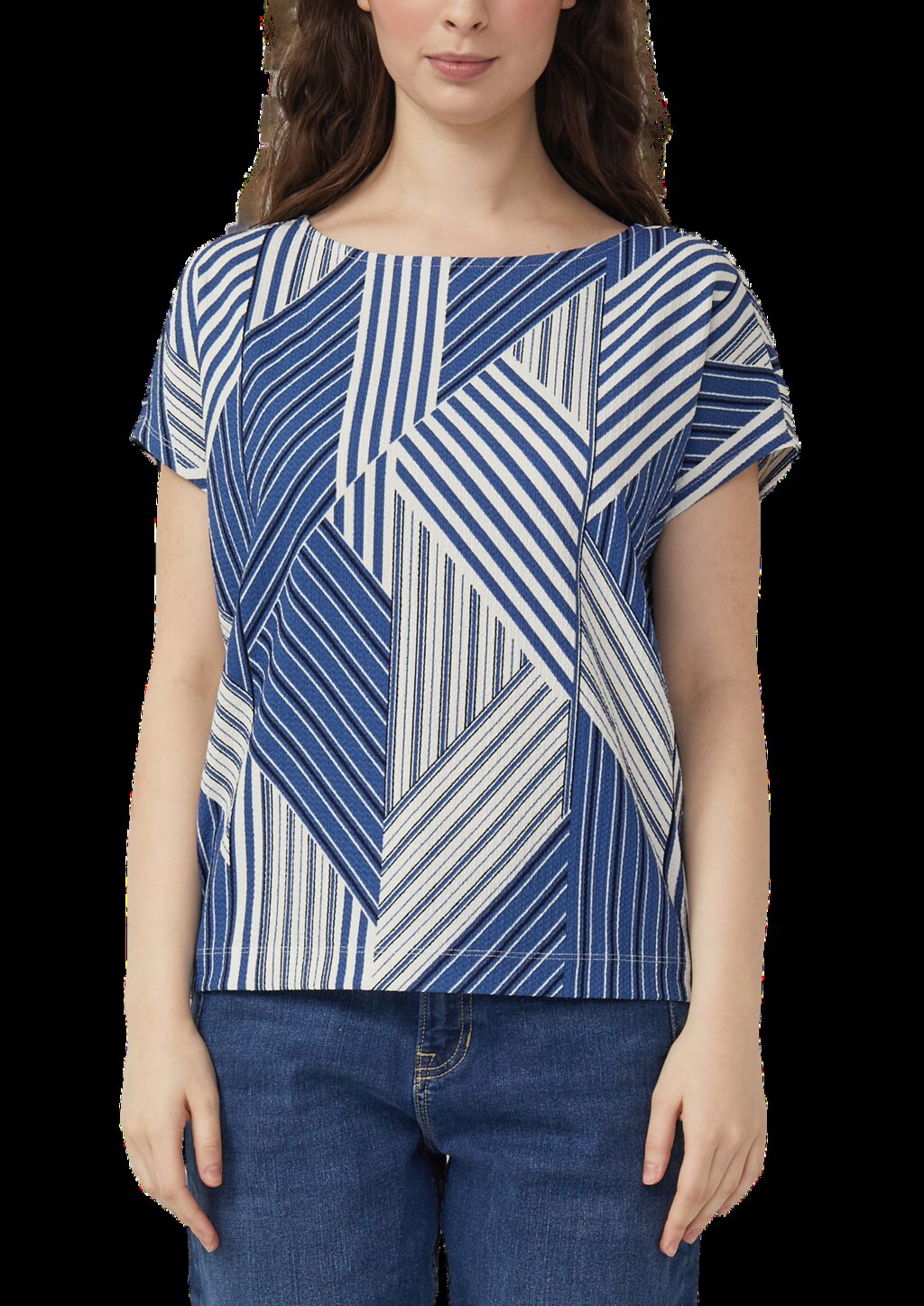 Strukturiertes T-Shirt mit All-over-Print