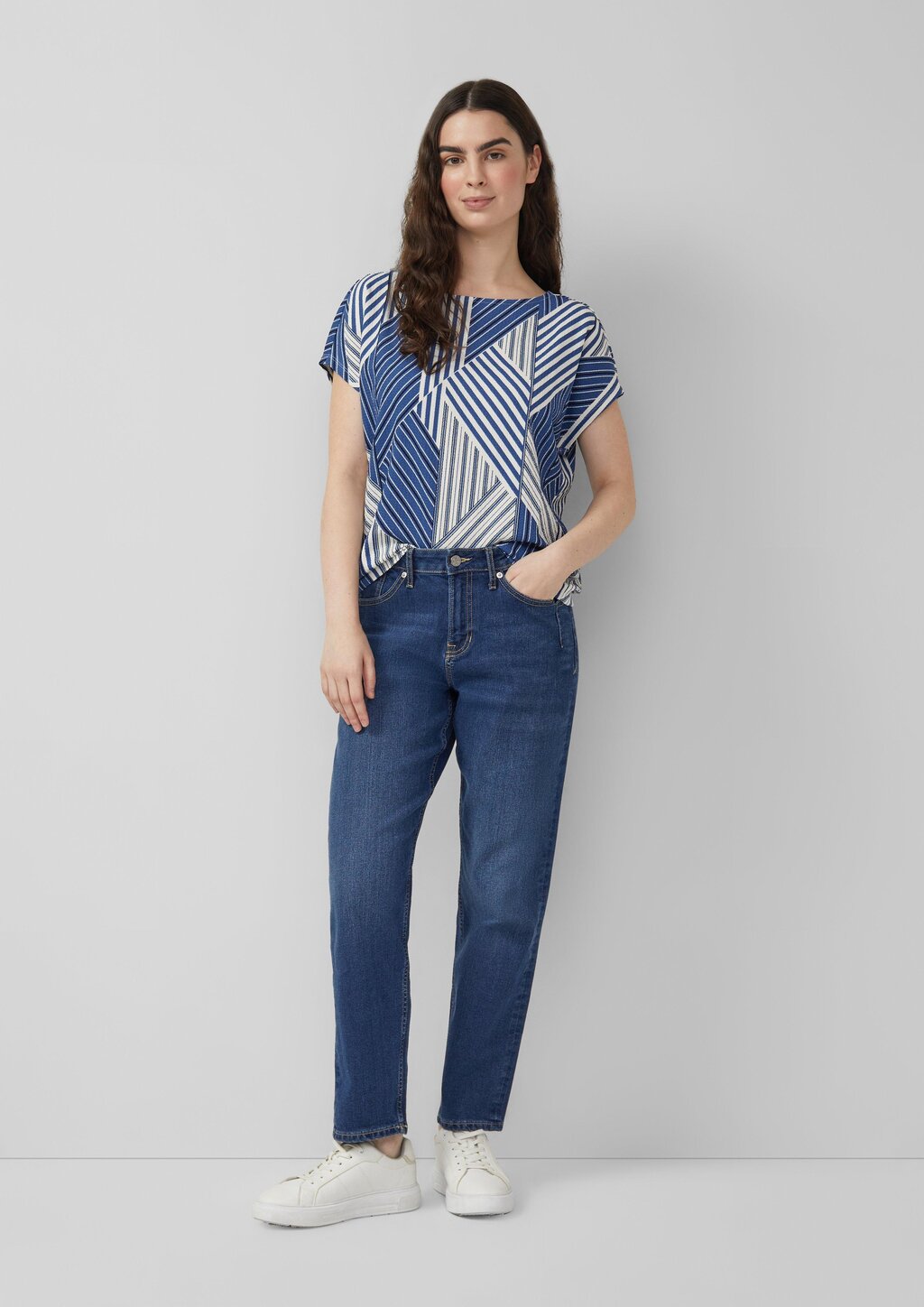 Strukturiertes T-Shirt mit All-over-Print