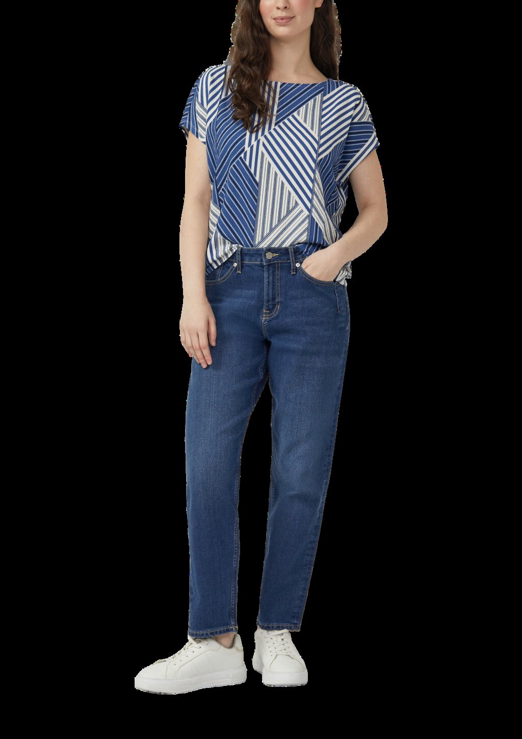 Strukturiertes T-Shirt mit All-over-Print