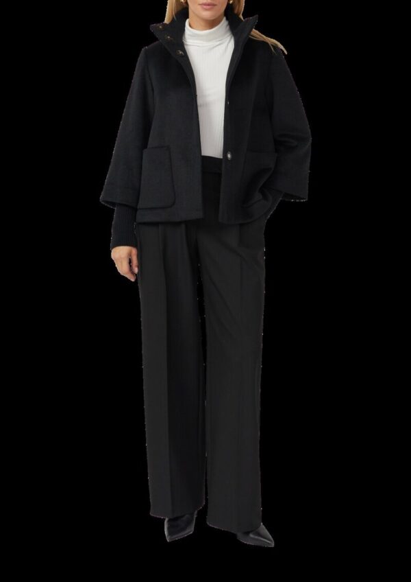 Jacke mit Stehkragen und Rippstrick-Manschette